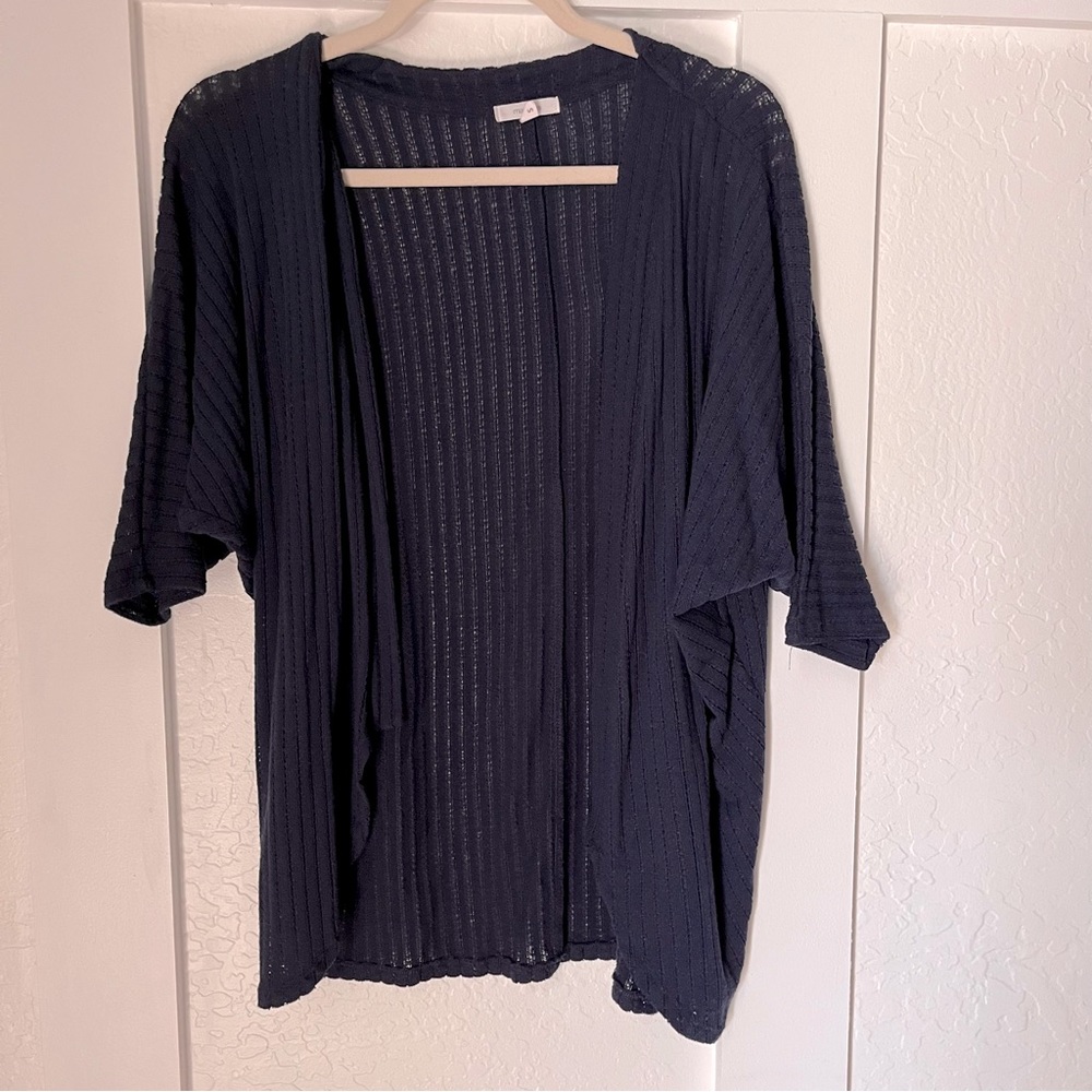 Maurice’s Open 3/4 Sleeve Sweater, Navy - Small